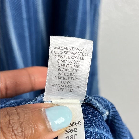 Pure Jill Indigo Women’s Navy Striped Sleeveless Midi Casual Dress Sz SP - Picture 6 of 9